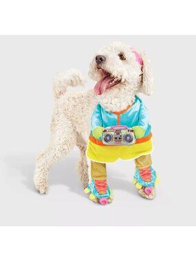 Hyde & Eek! XL Pet Retro Skater Costume With Headband & Boombox Toy